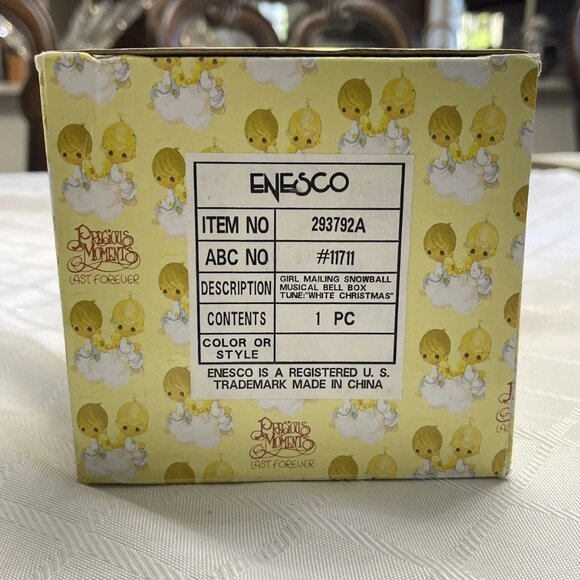 Precious Moments “White Christmas” Musical Bell Box — Girl Mailing Snowball - Picture 2 of 12